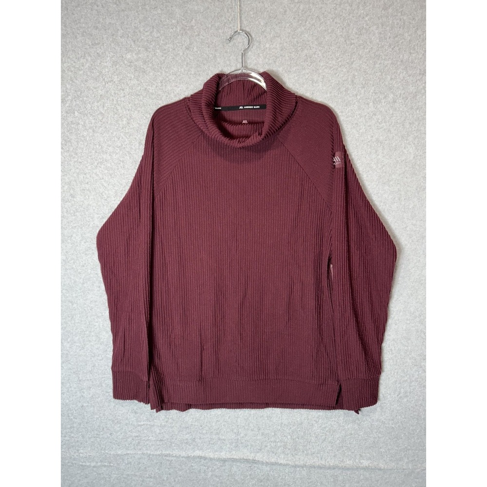 Andrew Marc Sport Sweater‎ Mens Large Burgundy Ribbed Cowl Neck Zipper Pullover